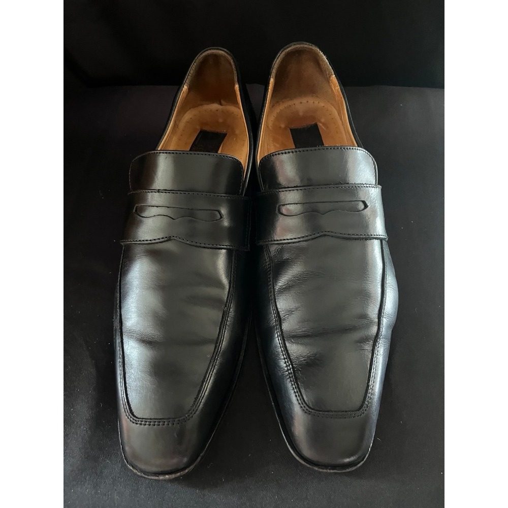 Men's Mercanti Fiorentini blk leather slip on loafers made in‎ Italy US 10